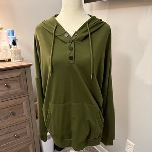Olive Green hooded Sweatshirt